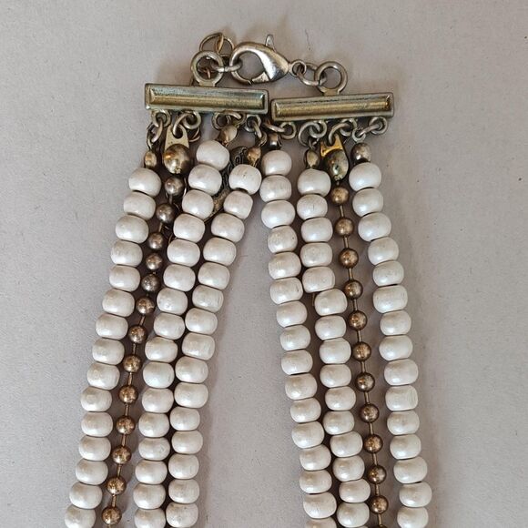 Plunder Designs Statement Bib Necklace Multi-Strand Beaded Layered Boho 18" - Picture 6 of 10